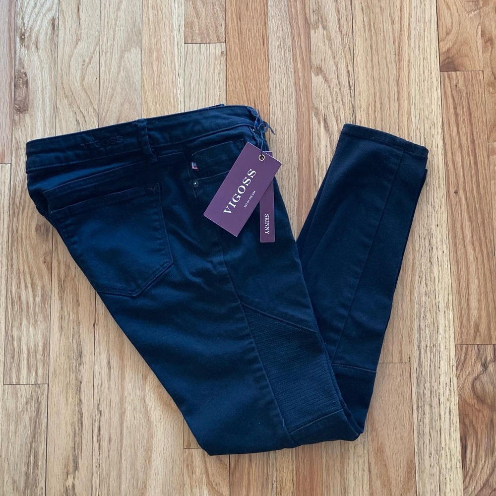 Vigoss Black Skinny Moto Jeans